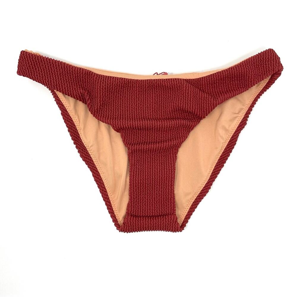 J. Crew Scrunchie Hipster Bikini Bottom in Brick Red Women's Medium BH480 $59